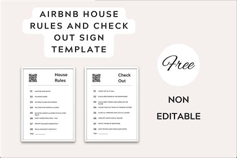 Airbnb House Rules and Check out Sign Graphic by Realtor Templates ...