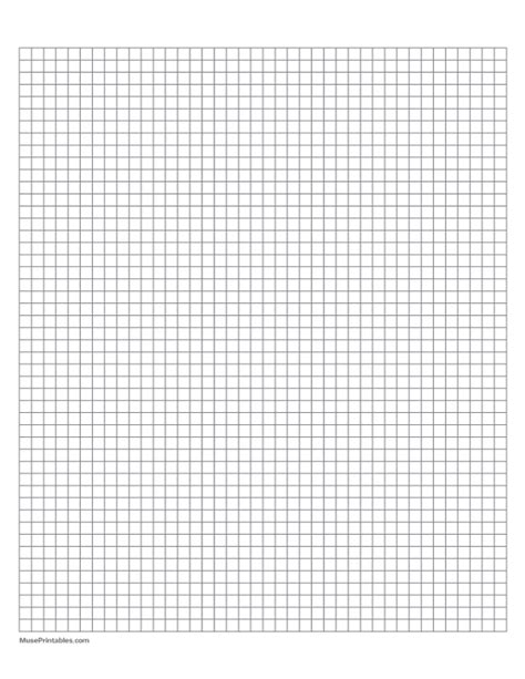 Printable 1/2 cm Gray Graph Paper for Letter Paper