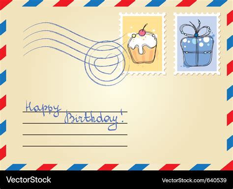 Envelope with stamps Royalty Free Vector Image