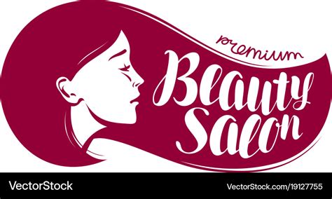 Beauty salon logo or label makeup makeover Vector Image