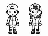 Smiling Youth Coloring  Page sketch template