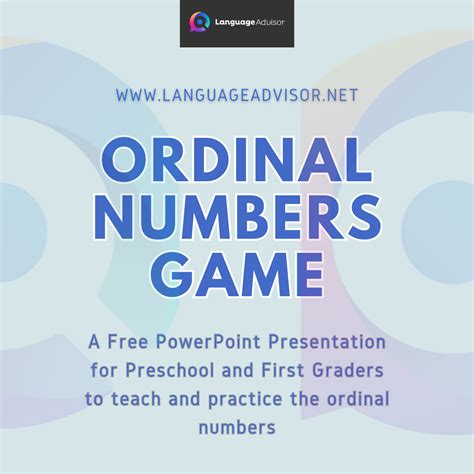 Ordinal numbers Game - free PPT - Language Advisor