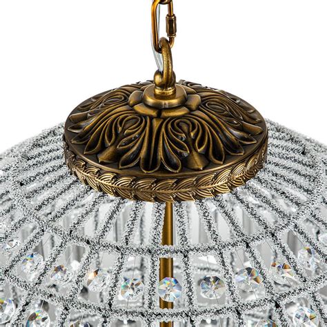 French Wide Crystal Globe Chandelier | Brass Crystal Orb Chandelier ...