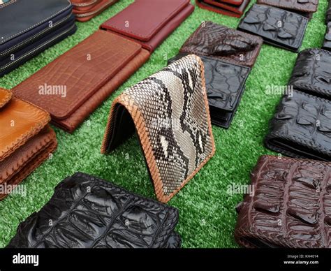 wallet of leather crocodile skin Stock Photo - Alamy