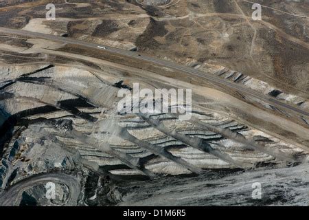 aerial photograph Kemmerer Open Pit Coal Mine, Kemmerer, Wyoming Stock ...