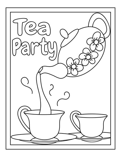 Tea Party Printable Coloring Pages - Printable Word Searches