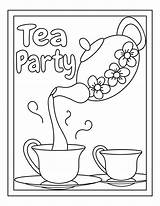 Tea Party Printable Coloring Pages  Word Searches sketch template