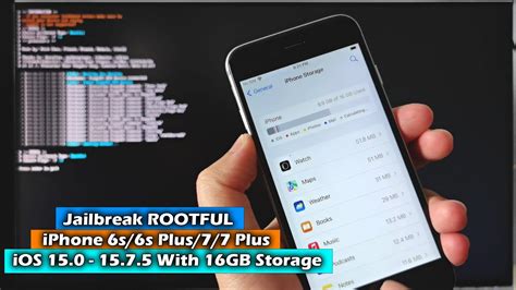 Jailbreak ROOTFUL iPhone 6s/6s Plus/7/7 Plus iOS 15.0 - 15.7.5 With 16GB Storage - YouTube