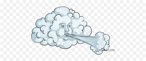 Cloud Blowing Wind Illustration - Twinkl Clip Art Png,Wind Png - free transparent png images ...