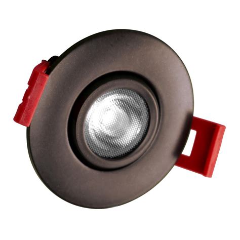 NICOR 2 in. Oil-Rubbed Bronze 3000K Remodel IC-Rated Recessed Integrated LED Gimbal Downlight ...