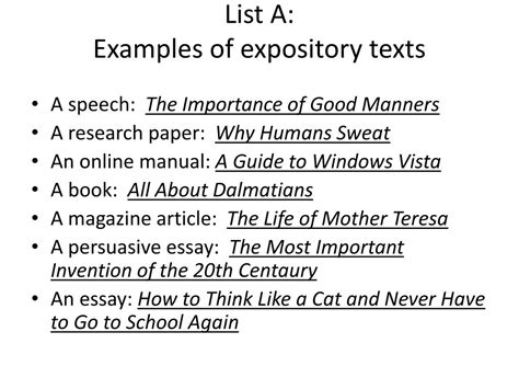 PPT - Expository TEXTS PowerPoint Presentation, free download - ID:4954128