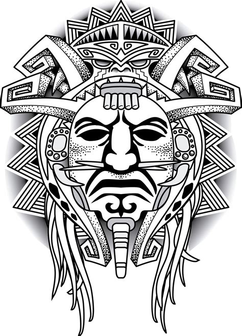 Warrior Tribal Mask Vector illustration | Totem indígena, Tatuagens maias, Tatuagem de totem