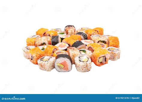 Sushi on the White Background Stock Photo - Image of seaweed, prawn ...