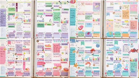 Six Months of Erin Condren Life Planner Layouts! - YouTube