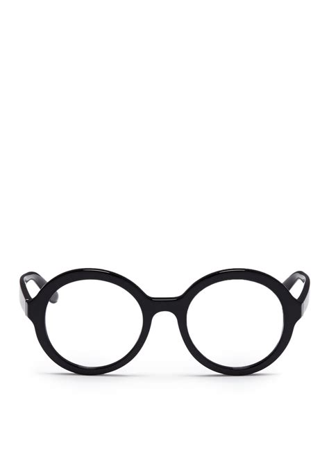 Lyst - Prada Round Optical Glasses in Black for Men