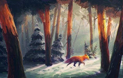 nature, Animals, Snow, Artwork, Digital Art, Forest, Sylar, Sunlight ...