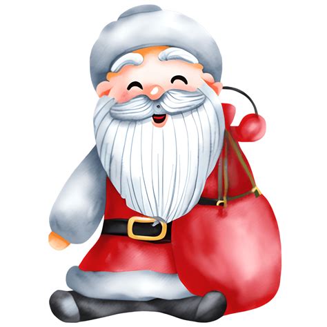 Cheerful Santa Claus with Sack of Gifts Clipart Design · Creative Fabrica