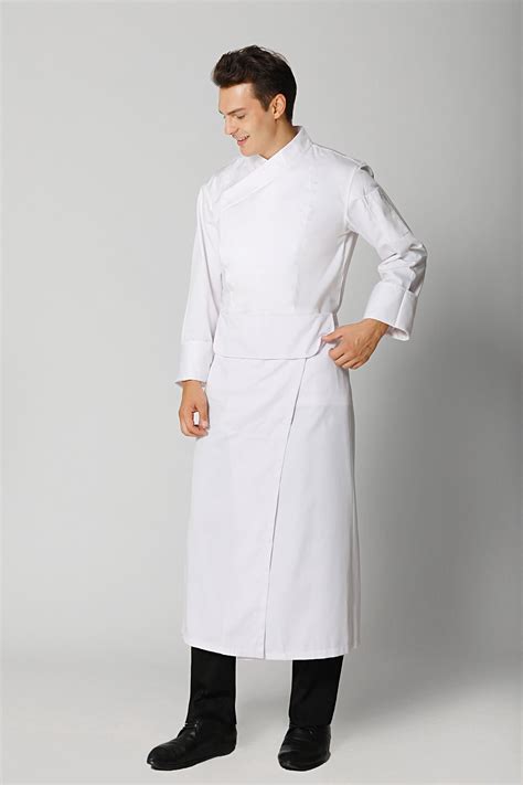 White Flap Half Chef Apron With Slit - GreenChef by GC Collective ...