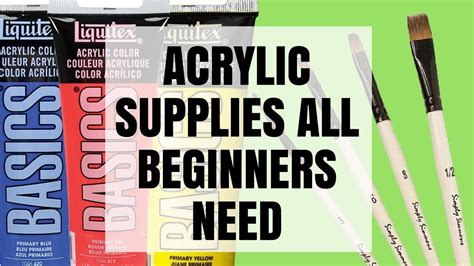 Acrylic Painting Supplies List for Beginners | BEST BRUSHES+ CANVAS+ PAINT - YouTube