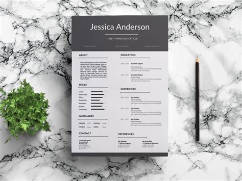 Free Chief Marketing Officer Resume Template with Clean Look