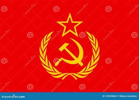 Union Of Soviet Socialist Republics Map With Flag - Outline Of A State ...