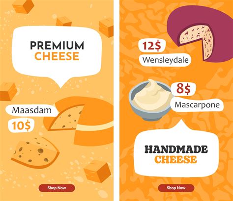 Premium cheese, handmade dairy products website 17742794 Vector Art at ...