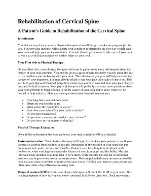 Fillable Online Rehabilitation of Cervical Spine Fax Email Print - pdfFiller