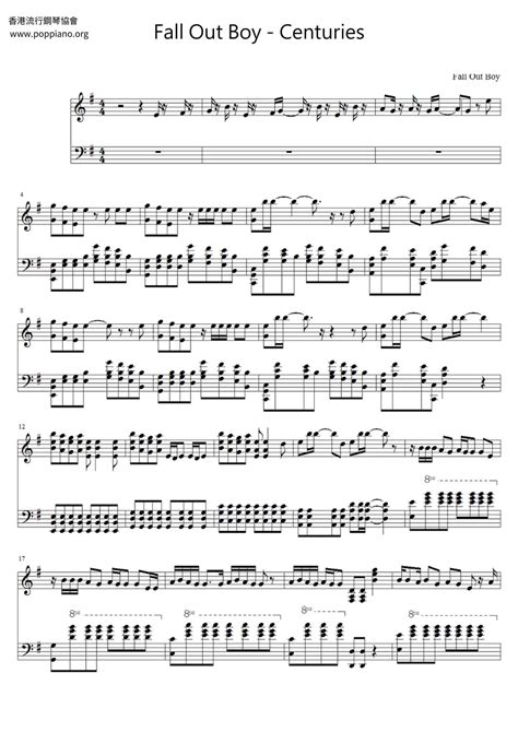 Fall Out Boy-Centuries Sheet Music pdf, - Free Score Download ★