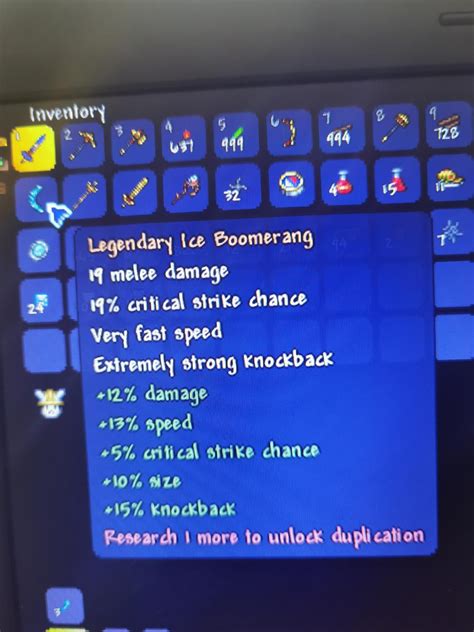 uhm, I found an ice boomerang, with the legendary modifier, is this ...