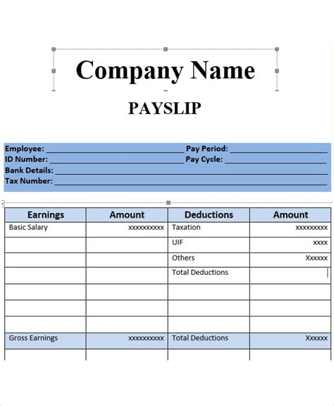 Salary Voucher Template | Free Payslip Templates