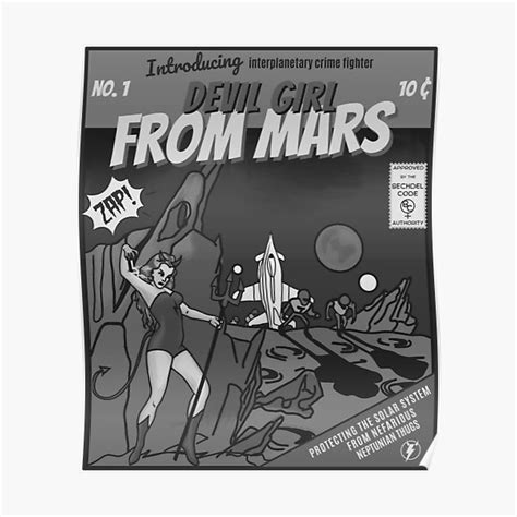 "Devil Girl From Mars (Black and White)" Poster for Sale by ...