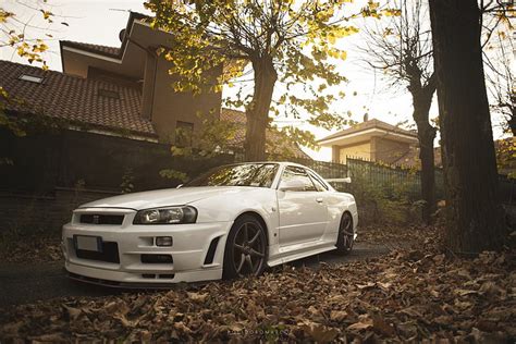 1920x1080px | free download | HD wallpaper: white Nissan GT-R coupe, GTR, Moon, Sky, Lights, R35 ...