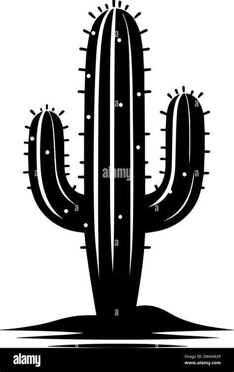 Cactus desert silhouette. Flat vector illustration Stock Vector Image & Art - Alamy