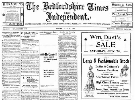 Copies of the Bedfordshire Times and Independent from 1891-1935 are now online at The British ...