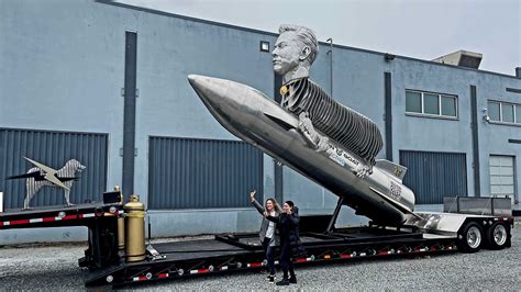 Bizarre Elon Musk Sculpture With Goat Body On A Rocket Is A Gift For ...