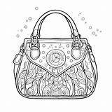 Download Handbag Coloring Page With Bubbles Pages Online  sketch template
