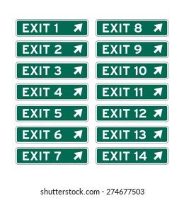 Road Exit Sign Vector Set Stock Vector (Royalty Free) 274677503 ...