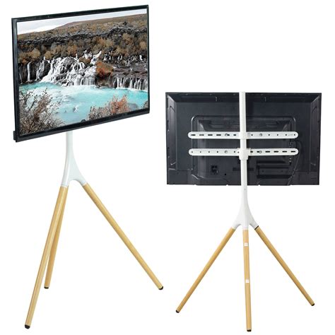 VIVO White Artistic Easel 45" to 65" Screen Studio TV Display Stand | Adjustable TV Mount w ...