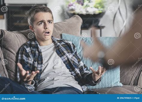 Teenage Boy Arguing and Unhappy with Parent Stock Image - Image of conflict, behaviour: 296799825