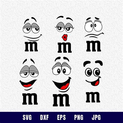 Printable M&M Faces Svg Free