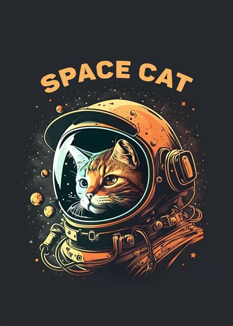 'Space Cat Vintage' Poster by V Styler | Displate