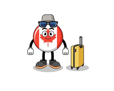 canada flag mascot doing vacation 15380978 Vector Art at Vecteezy