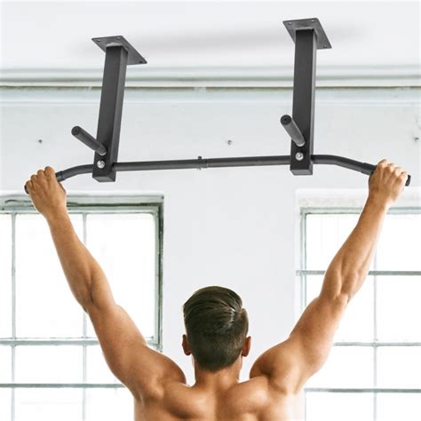 Ceiling-Mounted Pull Up Bar Black-100486-00019-0001