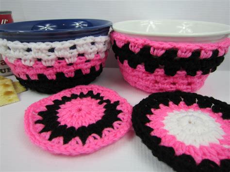 Soup Bowl Cozy, Crochet Coasters, kitchen housewarming gift, Cereal bowl cozy, crochet soup bowl ...