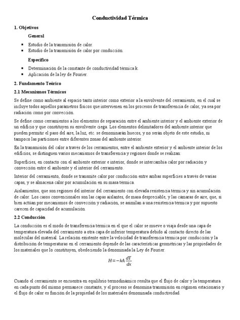 Conductividad Térmica | PDF | Transferencia de calor | Conduccion termica