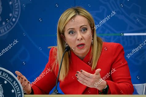 Giorgia Meloni During Session Press Conference Editorial Stock Photo ...