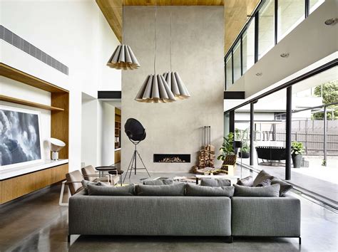 Concrete House | Minimalist fireplace, Interior design, Interior