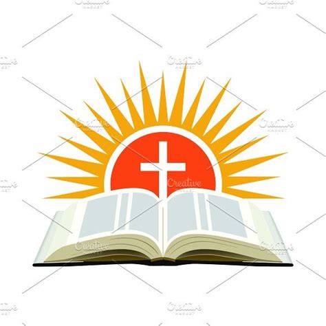 Bible, sunset and cross. | Logo design art, Church logo, Business card logo