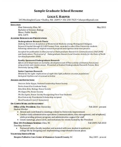 free 9 sample graduate school resume templates in pdf ms word | Graduate school, Student resume ...