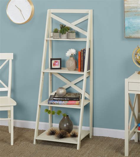 TMS X 4-Tier Shelf, Ladder Bookcase, White - Walmart.com | 4 tier shelf ...